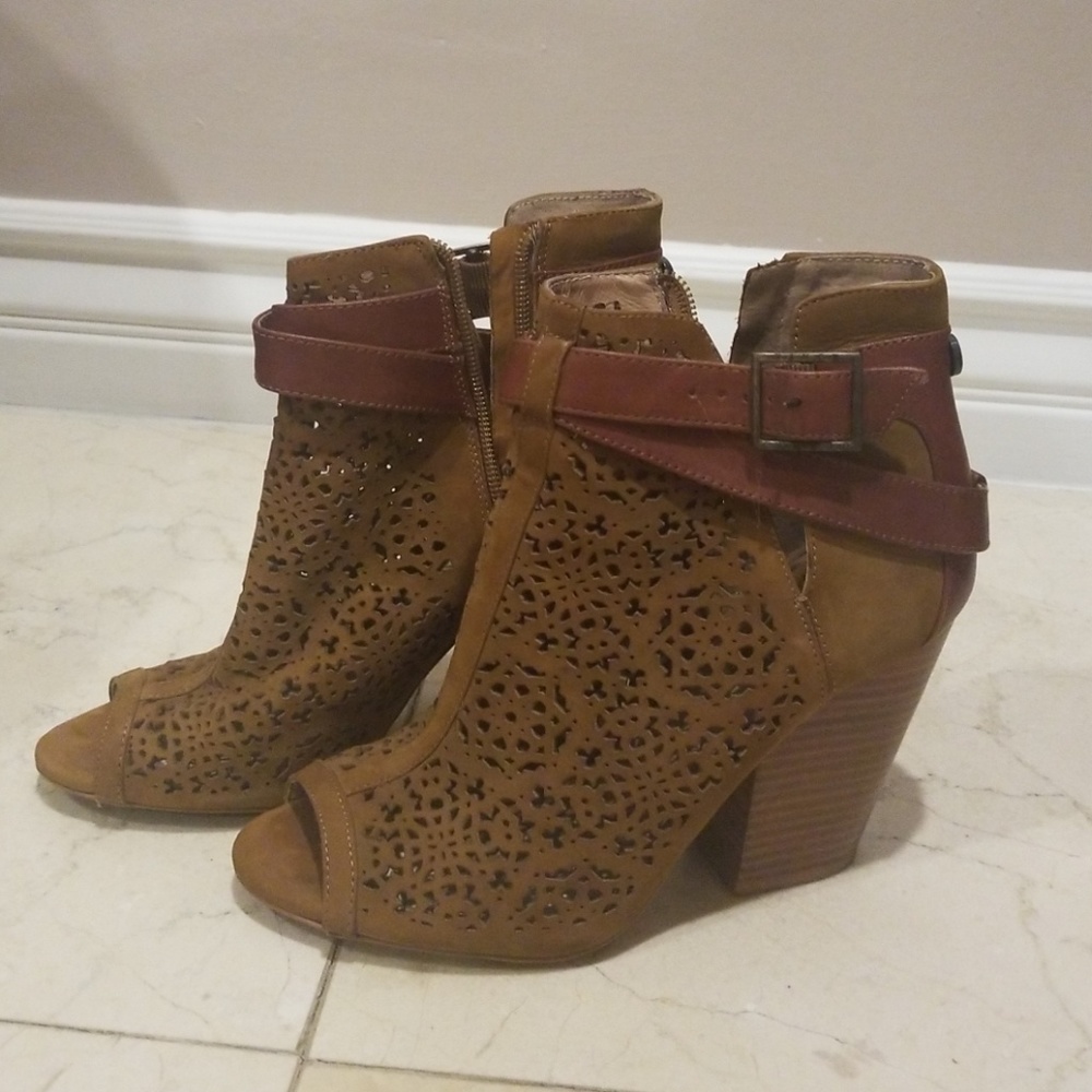Open toe booties